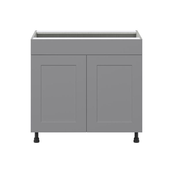 Hugo&Borg Beaumont 36 x 34.5 x 24.88-in Painted Slate Grey Sink Base Semi-Custom Cabinet