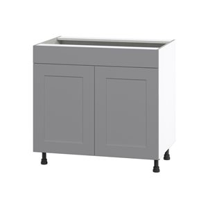 Hugo&Borg Beaumont 36 x 34.5 x 24.88-in Painted Slate Grey Sink Base Semi-Custom Cabinet