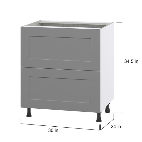 Hugo&Borg Beaumont 30 x 34.5 x 24.88-in Painted Slate Grey Drawer Base Semi-Custom Cabinet