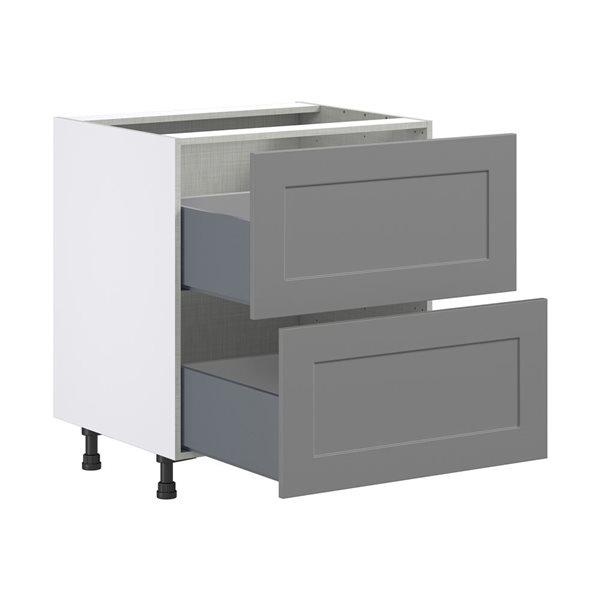 Hugo&Borg Beaumont 30 x 34.5 x 24.88-in Painted Slate Grey Drawer Base Semi-Custom Cabinet