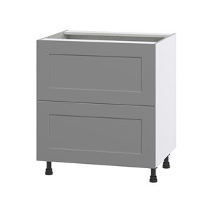 Hugo&Borg Beaumont 30 x 34.5 x 24.88-in Painted Slate Grey Drawer Base Semi-Custom Cabinet