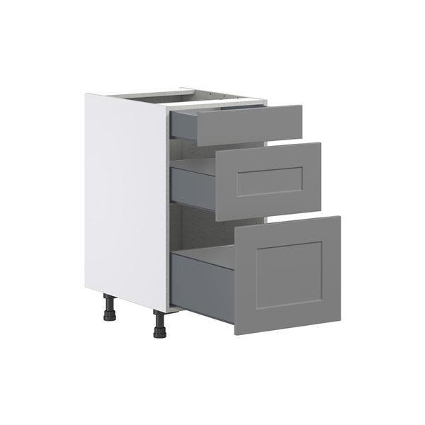 Hugo&Borg Beaumont 18 x 34.5 x 24.88-in Painted Slate Grey Drawer Base Semi-Custom Cabinet