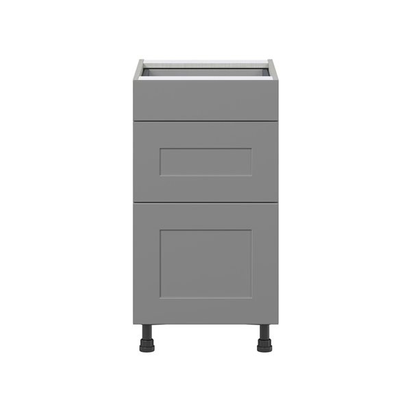 Hugo&Borg Beaumont 18 x 34.5 x 24.88-in Painted Slate Grey Drawer Base Semi-Custom Cabinet