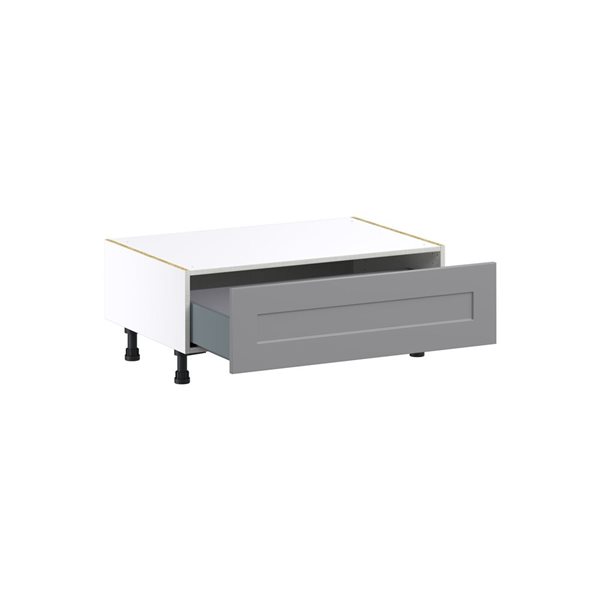 Hugo&Borg Beaumont 36 x 14.5 x 24.88-in Painted Slate Grey Drawer Base Semi-Custom Cabinet