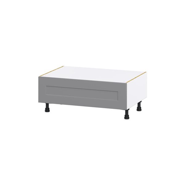 Hugo&Borg Beaumont 36 x 14.5 x 24.88-in Painted Slate Grey Drawer Base Semi-Custom Cabinet