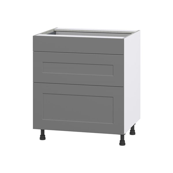 Hugo&Borg Beaumont 30 x 34.5 x 24.88-in Painted Slate Grey Drawer Base Semi-Custom Cabinet