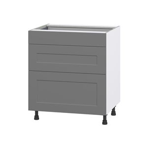 Hugo&Borg Beaumont 30 x 34.5 x 24.88-in Painted Slate Grey Drawer Base Semi-Custom Cabinet