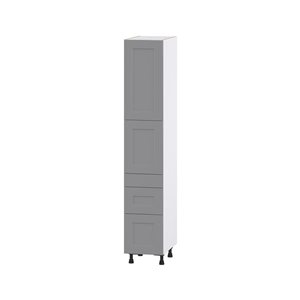 Hugo&Borg Beaumont 15 x 84.5 x 24.88-in Painted Slate Grey Door and Drawer Pantry Semi-Custom Cabinet