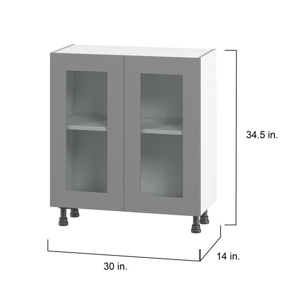 Hugo&Borg Beaumont 30 x 34.5 x 14.88-in Painted Slate Grey Door Base Semi-Custom Cabinet