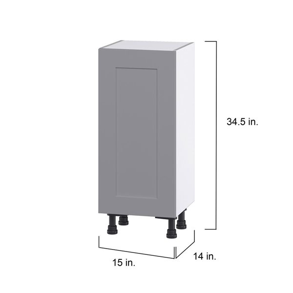 Hugo&Borg Beaumont 15 x 34.5 x 14.88-in Painted Slate Grey Door and Drawer Base Semi-Custom Cabinet