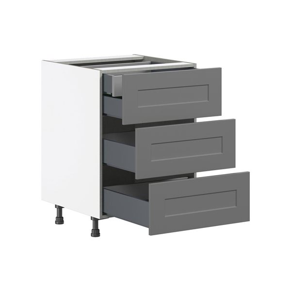 Hugo&Borg Beaumont 24 x 34.5 x 24.88-in Painted Slate Grey Drawer Base Semi-Custom Cabinet