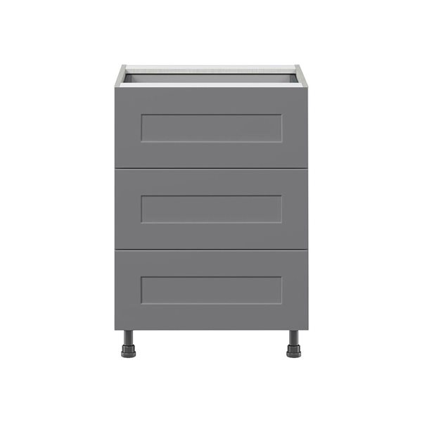 Hugo&Borg Beaumont 24 x 34.5 x 24.88-in Painted Slate Grey Drawer Base Semi-Custom Cabinet