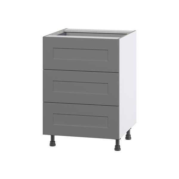 Hugo&Borg Beaumont 24 x 34.5 x 24.88-in Painted Slate Grey Drawer Base Semi-Custom Cabinet