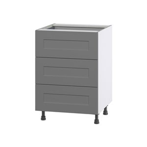 Hugo&Borg Beaumont 24 x 34.5 x 24.88-in Painted Slate Grey Drawer Base Semi-Custom Cabinet