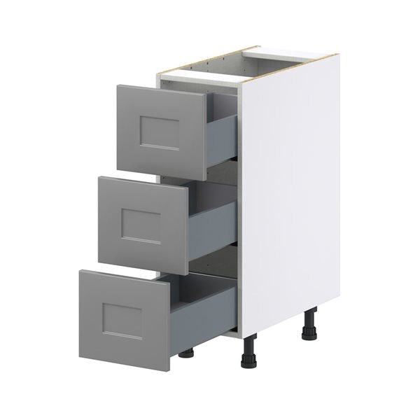 Hugo&Borg Beaumont 12 x 34.5 x 24.88-in Painted Slate Grey Drawer Base Semi-Custom Cabinet