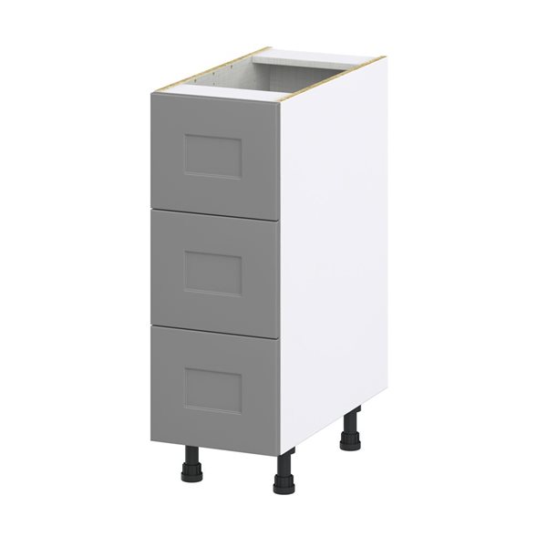 Hugo&Borg Beaumont 12 x 34.5 x 24.88-in Painted Slate Grey Drawer Base Semi-Custom Cabinet