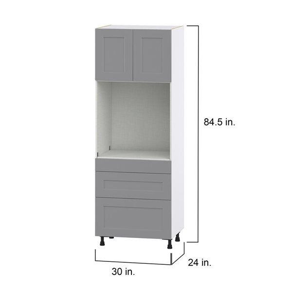 Hugo&Borg Beaumont 30 x 84.5 x 24.88-in Painted Slate Grey Door and Drawer Pantry Semi-Custom Cabinet