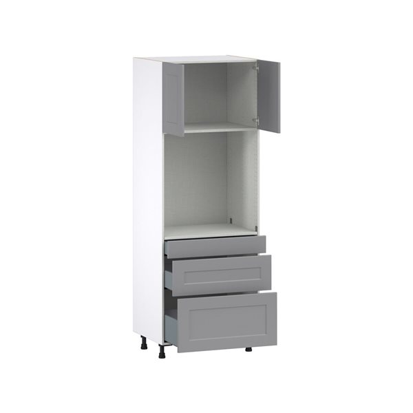 Hugo&Borg Beaumont 30 x 84.5 x 24.88-in Painted Slate Grey Door and Drawer Pantry Semi-Custom Cabinet