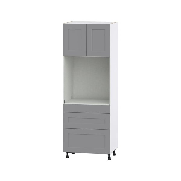 Hugo&Borg Beaumont 30 x 84.5 x 24.88-in Painted Slate Grey Door and Drawer Pantry Semi-Custom Cabinet