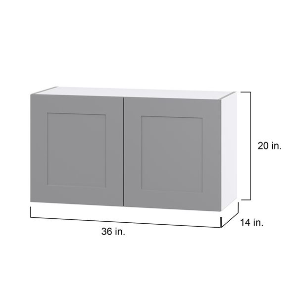 Hugo&Borg Beaumont 36 x 20 x 14.88-in Painted Slate Grey Door Wall Semi-Custom Cabinet