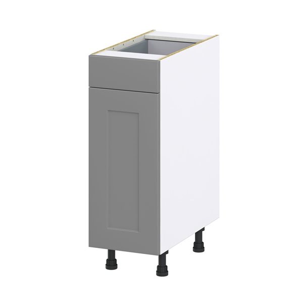 Hugo&Borg Beaumont 12 x 34.5 x 24.88-in Painted Slate Grey Door and Drawer Base Semi-Custom Cabinet