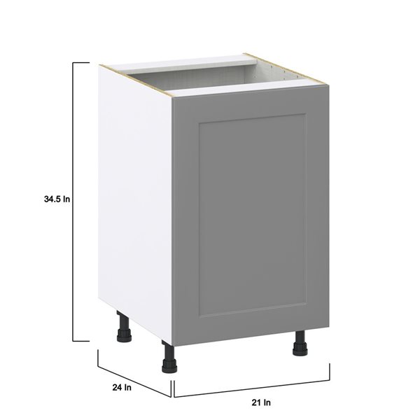 Hugo&Borg Beaumont 21 x 34.5 x 24.88-in Painted Slate Grey Door and Drawer Base Semi-Custom Cabinet