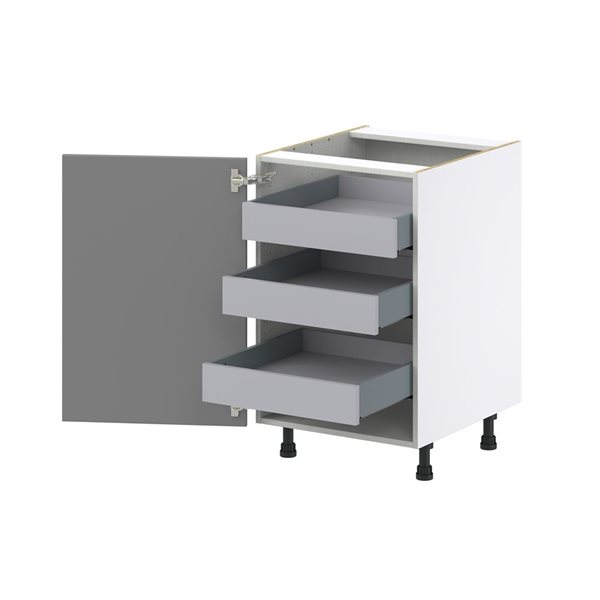 Hugo&Borg Beaumont 21 x 34.5 x 24.88-in Painted Slate Grey Door and Drawer Base Semi-Custom Cabinet