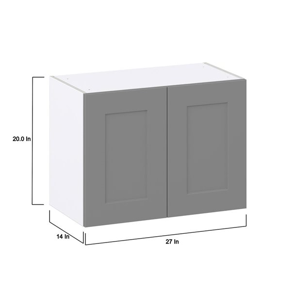 Hugo&Borg Beaumont 27 x 20 x 14.88-in Painted Slate Grey Door Wall Semi-Custom Cabinet