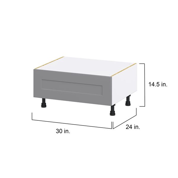 Hugo&Borg Beaumont 30 x 14.5 x 24.88-in Painted Slate Grey Drawer Base Semi-Custom Cabinet