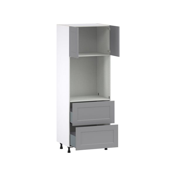 Hugo&Borg Beaumont 30 x 84.5 x 24.88-in Painted Slate Grey Door and Drawer Pantry Semi-Custom Cabinet