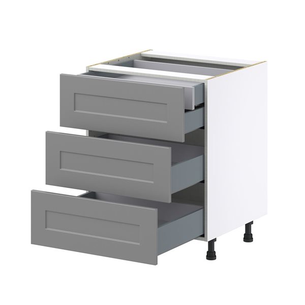 Hugo&Borg Beaumont 27 x 34.5 x 24.88-in Painted Slate Grey Drawer Base Semi-Custom Cabinet