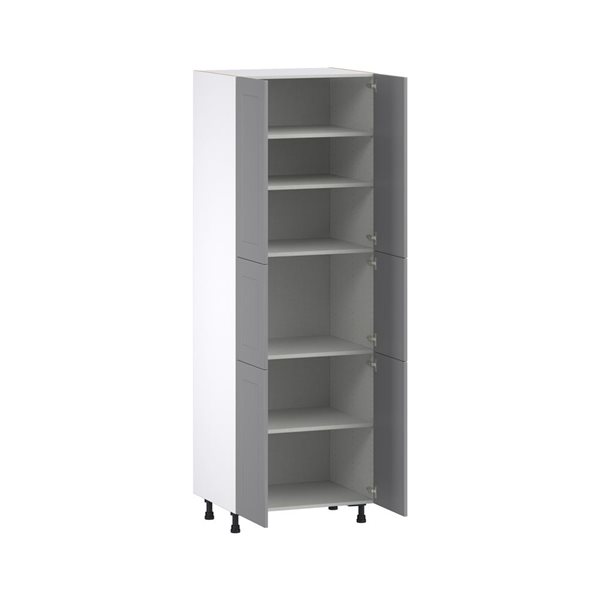 Hugo&Borg Beaumont 30 x 89.5 x 24.88-in Painted Slate Grey Door Pantry Semi-Custom Cabinet