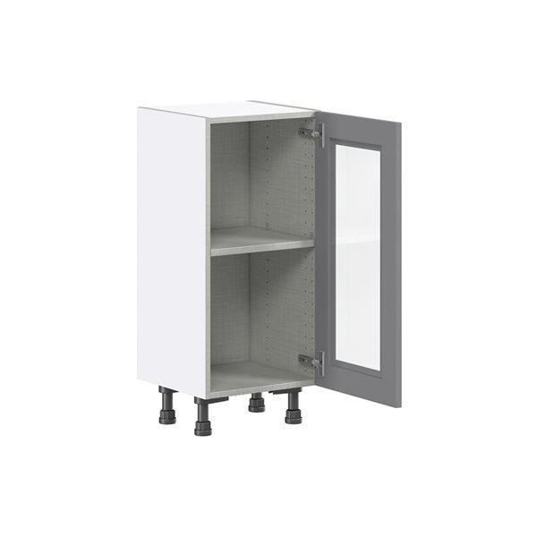 Hugo&Borg Beaumont 15 x 34.5 x 14.88-in Painted Slate Grey Door Base Semi-Custom Cabinet