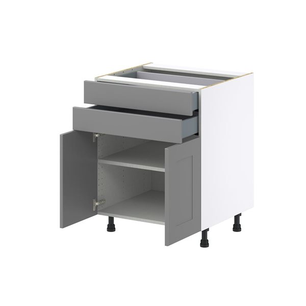 Hugo&Borg Beaumont 27 x 34.5 x 24.88-in Painted Slate Grey Door and Drawer Base Semi-Custom Cabinet