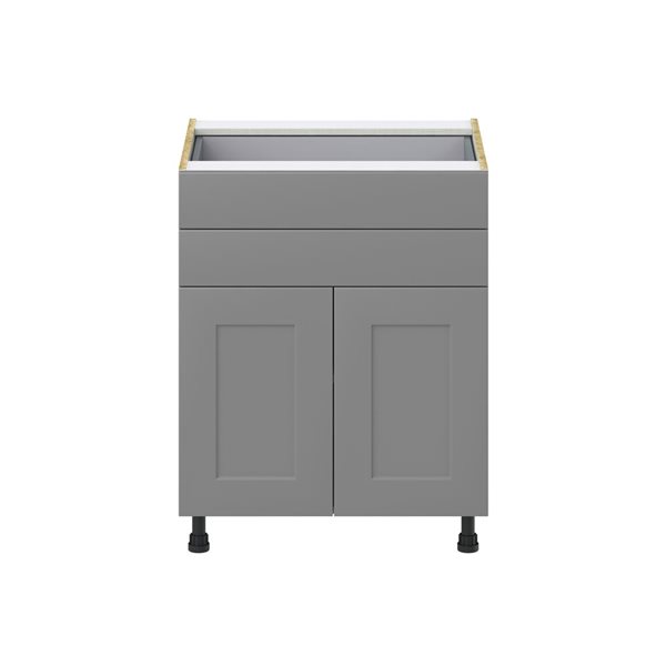 Hugo&Borg Beaumont 27 x 34.5 x 24.88-in Painted Slate Grey Door and Drawer Base Semi-Custom Cabinet