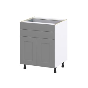 Hugo&Borg Beaumont 27 x 34.5 x 24.88-in Painted Slate Grey Door and Drawer Base Semi-Custom Cabinet