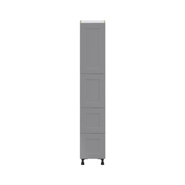 Hugo&Borg Beaumont 15 x 84.5 x 24.88-in Painted Slate Grey Door and Drawer Pantry Semi-Custom Cabinet