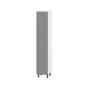 Hugo&Borg Beaumont 15 x 84.5 x 24.88-in Painted Slate Grey Door and Drawer Pantry Semi-Custom Cabinet