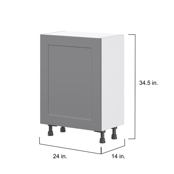 Hugo&Borg Beaumont 24 x 34.5 x 14.88-in Painted Slate Grey Door and Drawer Base Semi-Custom Cabinet