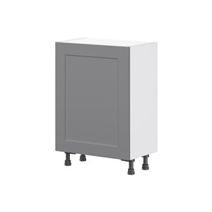 Hugo&Borg Beaumont 24 x 34.5 x 14.88-in Painted Slate Grey Door and Drawer Base Semi-Custom Cabinet