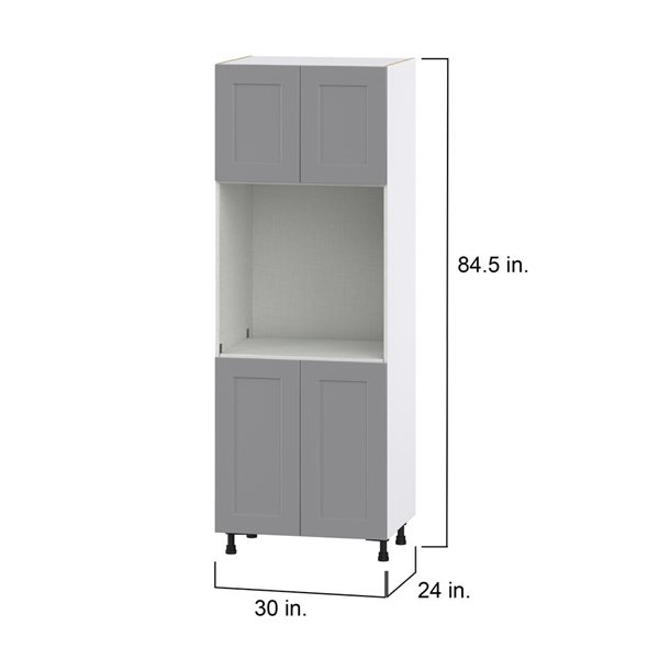 Hugo&Borg Beaumont 30 x 84.5 x 24.88-in Painted Slate Grey Door Pantry Semi-Custom Cabinet