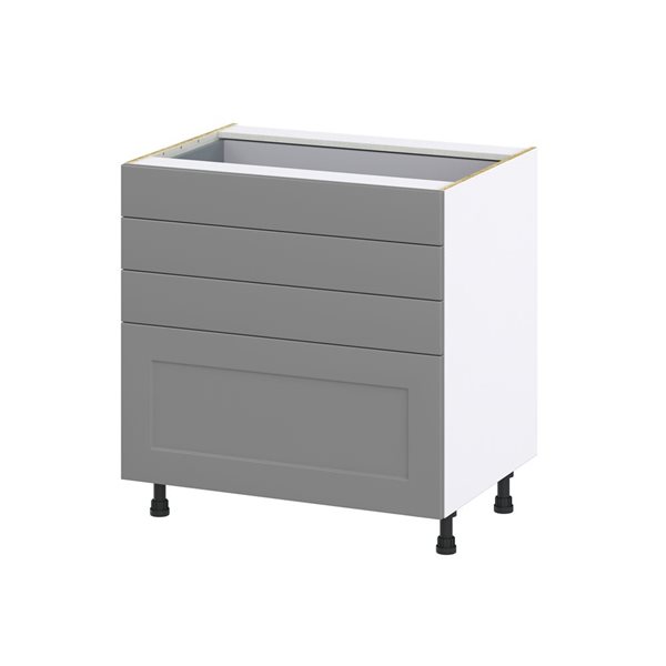 Hugo&Borg Beaumont 33 x 34.5 x 24.88-in Painted Slate Grey Drawer Base Semi-Custom Cabinet