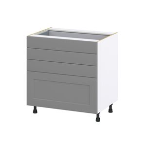 Hugo&Borg Beaumont 33 x 34.5 x 24.88-in Painted Slate Grey Drawer Base Semi-Custom Cabinet