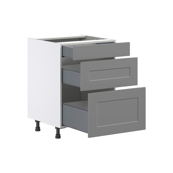 Hugo&Borg Beaumont 24 x 34.5 x 24.88-in Painted Slate Grey Drawer Base Semi-Custom Cabinet