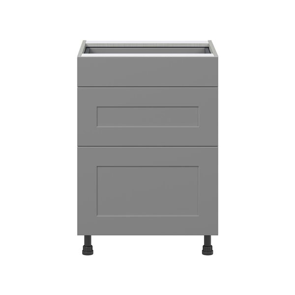 Hugo&Borg Beaumont 24 x 34.5 x 24.88-in Painted Slate Grey Drawer Base Semi-Custom Cabinet