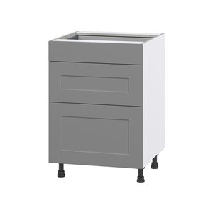 Hugo&Borg Beaumont 24 x 34.5 x 24.88-in Painted Slate Grey Drawer Base Semi-Custom Cabinet