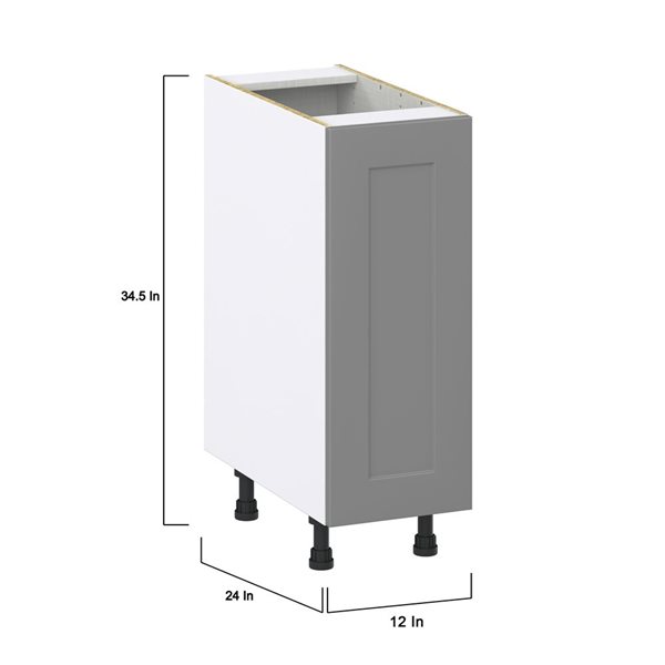 Hugo&Borg Beaumont 12 x 34.5 x 24.88-in Painted Slate Grey Door and Drawer Base Semi-Custom Cabinet