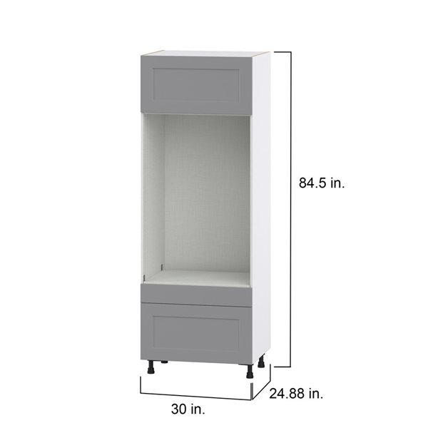 Hugo&Borg Beaumont 30 x 84.5 x 24.88-in Painted Slate Grey Drawer Pantry Semi-Custom Cabinet