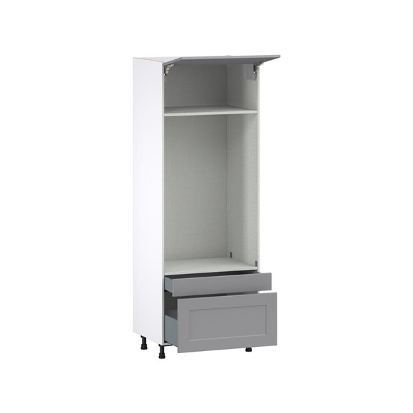 Hugo&Borg Beaumont 30 x 84.5 x 24.88-in Painted Slate Grey Drawer Pantry Semi-Custom Cabinet