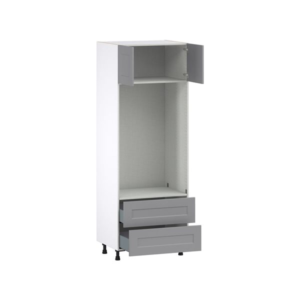 Hugo&Borg Beaumont 30 x 84.5 x 24.88-in Painted Slate Grey Door and Drawer Pantry Semi-Custom Cabinet